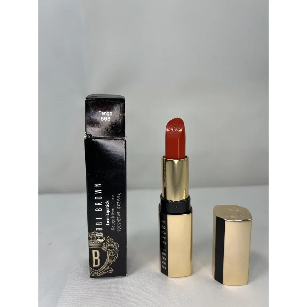 Bobbi Brown 10‎ Hour Moisturizing Luxe Lipstick 508 Tango - Burnt red- Satin NIB